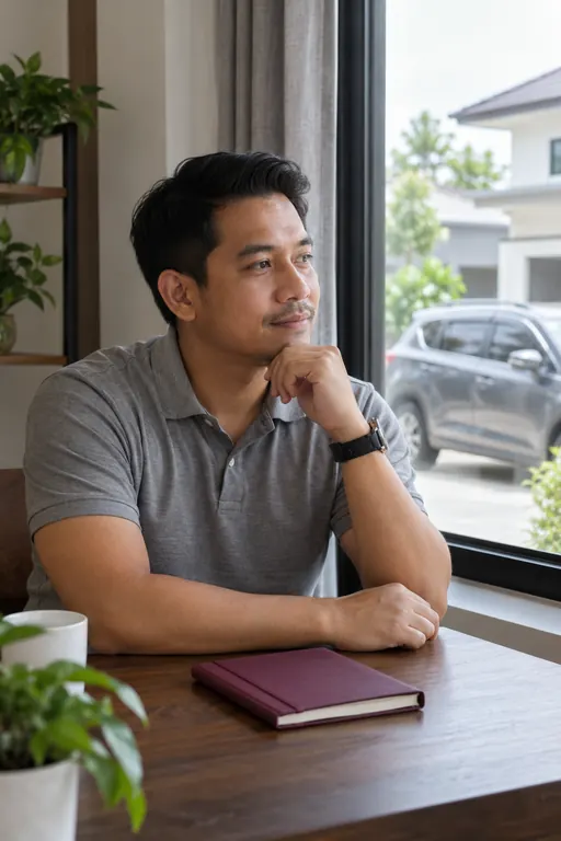 Pelanggan memikirkan pertanyaan penghantaran SUV.